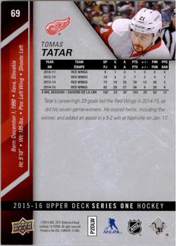 2015-16 Upper Deck #69 Tomas Tatar Back