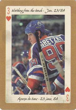 2005 Hockey Legends Wayne Gretzky Playing Cards #3♥ Watching from the bench - Jan. 23/84 Front
