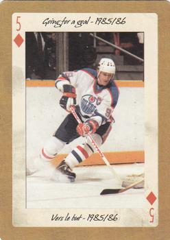 2005 Hockey Legends Wayne Gretzky Playing Cards #5♦ Going for a goal - 1985/86 Front