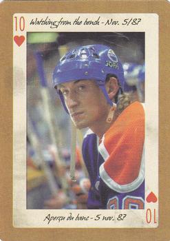 2005 Hockey Legends Wayne Gretzky Playing Cards #10♥ Watching from the bench - Nov. 5/87 Front