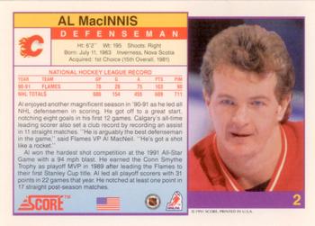 1991-92 Score American - Promos #2 Al MacInnis Back