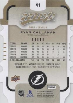 2015-16 Upper Deck MVP - Colours and Contours #41 Ryan Callahan Back
