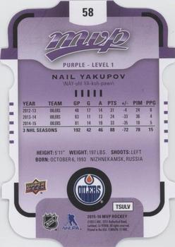 2015-16 Upper Deck MVP - Colours and Contours #58 Nail Yakupov Back