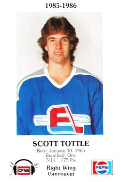 1985-86 Fredericton Express (AHL) Police #1 Scott Tottle Front