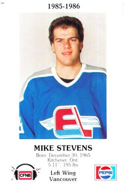 1985-86 Fredericton Express (AHL) Police #5 Mike Stevens Front
