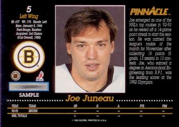 1993-94 Pinnacle - Samples I #5 Joe Juneau Back