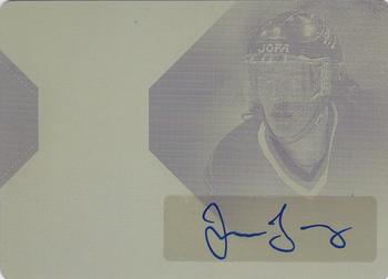 2015 Leaf In The Game Used - Game-Used Auto Memorabilia Printing Plates Yellow #GUA-JJ1 Jaromir Jagr Front