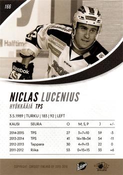 2015-16 Cardset Finland #166 Niclas Lucenius Back
