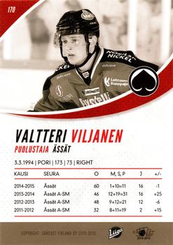 2015-16 Cardset Finland #170 Valtteri Viljanen Back