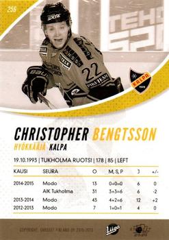 2015-16 Cardset Finland #256 Christopher Bengtsson Back
