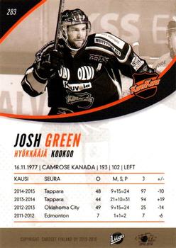 2015-16 Cardset Finland #283 Josh Green Back