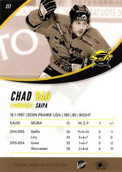 2015-16 Cardset Finland #317 Chad Rau Back