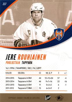 2015-16 Cardset Finland #337 Jere Rouhiainen Back