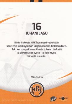 2015-16 Cardset Finland - On the Radar #OTR3 Juhani Jasu Back