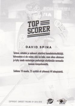 2015-16 Cardset Finland - Top Scorer #NNO David Spina Back