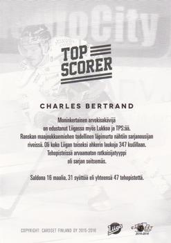 2015-16 Cardset Finland - Top Scorer #NNO Charles Bertrand Back