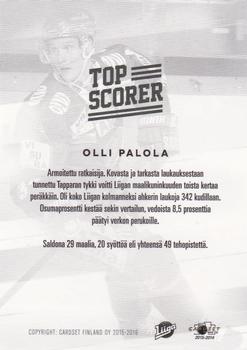 2015-16 Cardset Finland - Top Scorer #NNO Olli Palola Back