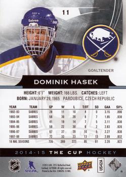2014-15 Upper Deck The Cup #11 Dominik Hasek Back