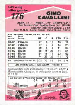 1989-90 O-Pee-Chee - Tembec Test White Backs #176 Gino Cavallini Back