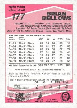 1989-90 O-Pee-Chee - Tembec Test White Backs #177 Brian Bellows Back