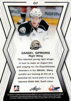2015 In The Game CHL Draft #7 Daniel Sprong Back