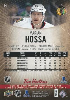 2015-16 Upper Deck Tim Hortons #44 Marian Hossa Back