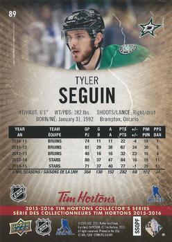2015-16 Upper Deck Tim Hortons #89 Tyler Seguin Back