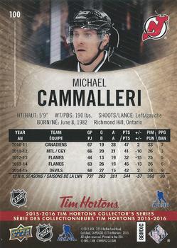 2015-16 Upper Deck Tim Hortons #100 Michael Cammalleri Back