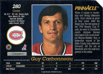 1993-94 Pinnacle - Samples II #280 Guy Carbonneau Back