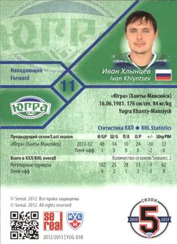 2012-13 Sereal KHL Basic Series #YUG-018 Ivan Khlyntsev Back
