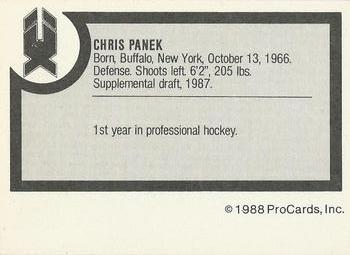1988-89 ProCards New Haven Nighthawks (AHL) #NNO Chris Panek Back