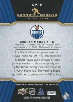 2015-16 Upper Deck Connor McDavid Collection #CM-5 Connor McDavid Back