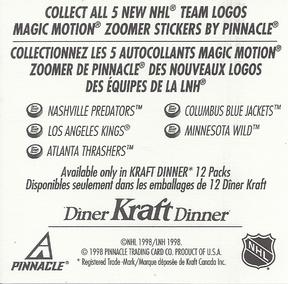 1998-99 Kraft / Post Collection - Pinnacle Kraft Magic Motion Zoomer Stickers #NNO Minnesota Wild Back