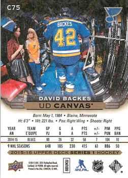 2015-16 Upper Deck - UD Canvas #C75 David Backes Back