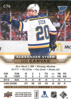 2015-16 Upper Deck - UD Canvas #C76 Alexander Steen Back