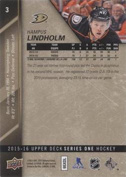 2015-16 Upper Deck - UD Exclusives #3 Hampus Lindholm Back