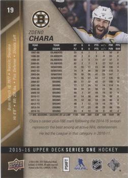2015-16 Upper Deck - UD Exclusives #19 Zdeno Chara Back