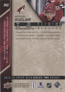 2015-16 Upper Deck - UD Exclusives #262 Anthony Duclair Back