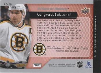 2015-16 Upper Deck - A Piece Of History 1000 Point Club #PC-RB Ray Bourque Back