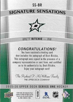 2015-16 Upper Deck - Signature Sensations #SS-BR Brett Ritchie Back
