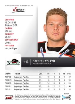 2012-13 Playercards (DEL) #DEL-009 Steffen Tolzer Back