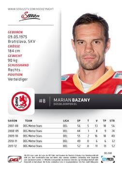2012-13 Playercards (DEL) #DEL-048 Marian Bazany Back