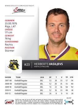 2012-13 Playercards (DEL) #DEL-197 Herberts Vasiljevs Back