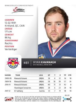 2012-13 Playercards (DEL) #DEL-229 Ryan Kavanagh Back