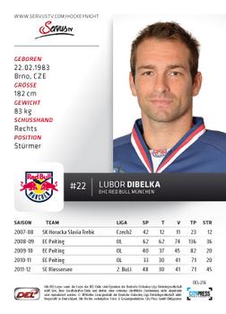 2012-13 Playercards (DEL) #DEL-236 Lubor Dibelka Back