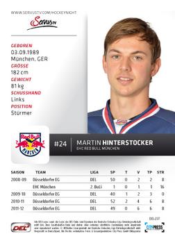 2012-13 Playercards (DEL) #DEL-237 Martin Hinterstocker Back