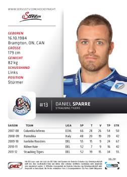 2012-13 Playercards (DEL) #DEL-291 Daniel Sparre Back