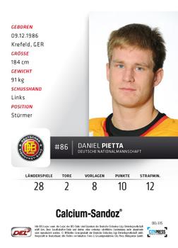 2012-13 Playercards (DEL) #DEL-335 Daniel Pietta Back