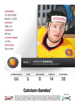2012-13 Playercards (DEL) #DEL-336 Andre Rankel Back