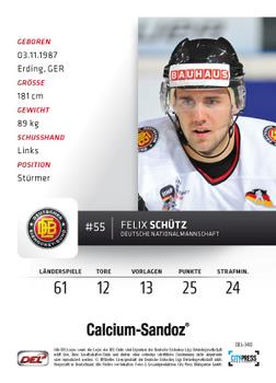 2012-13 Playercards (DEL) #DEL-340 Felix Schutz Back